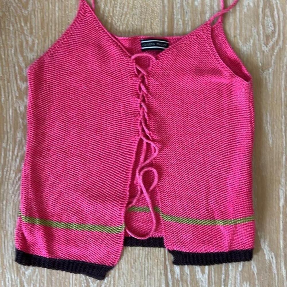 Joseph Tricot Hand Loomed in Scotland Open Crop Sweater, Silk & Linen, S/M